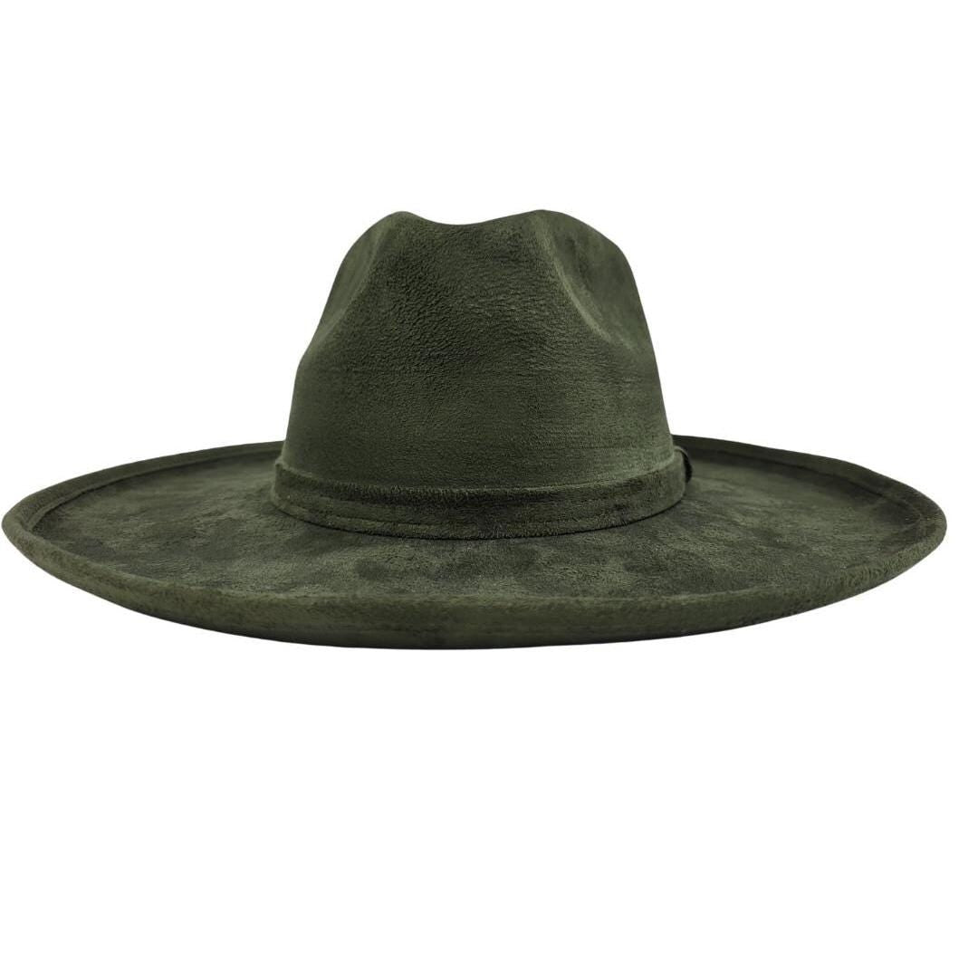 Grüner Fedora Hut mit gebogener Krempe, grüner Hut, Damen Hut, Herren Hut