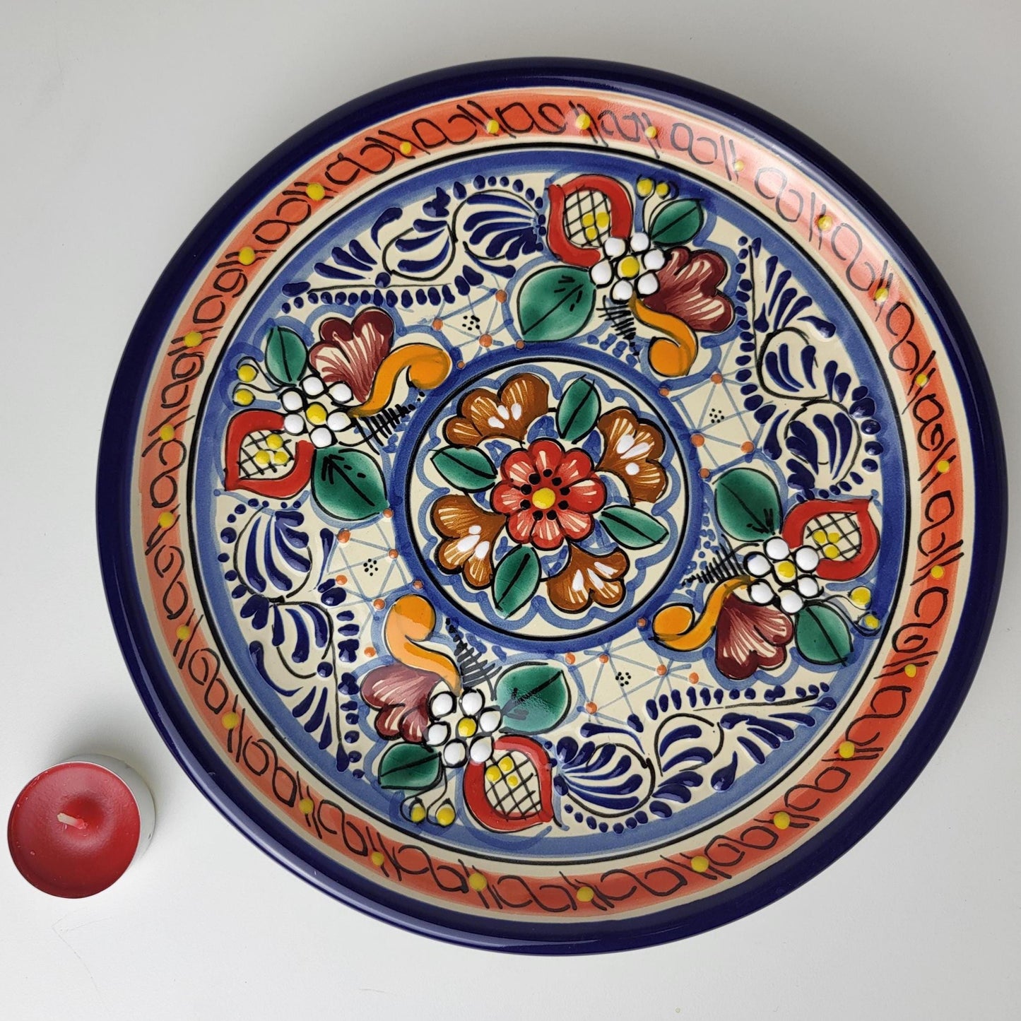 Mexikanische Talavera Keramik Teller | Handbemalter Dekoteller aus Puebla