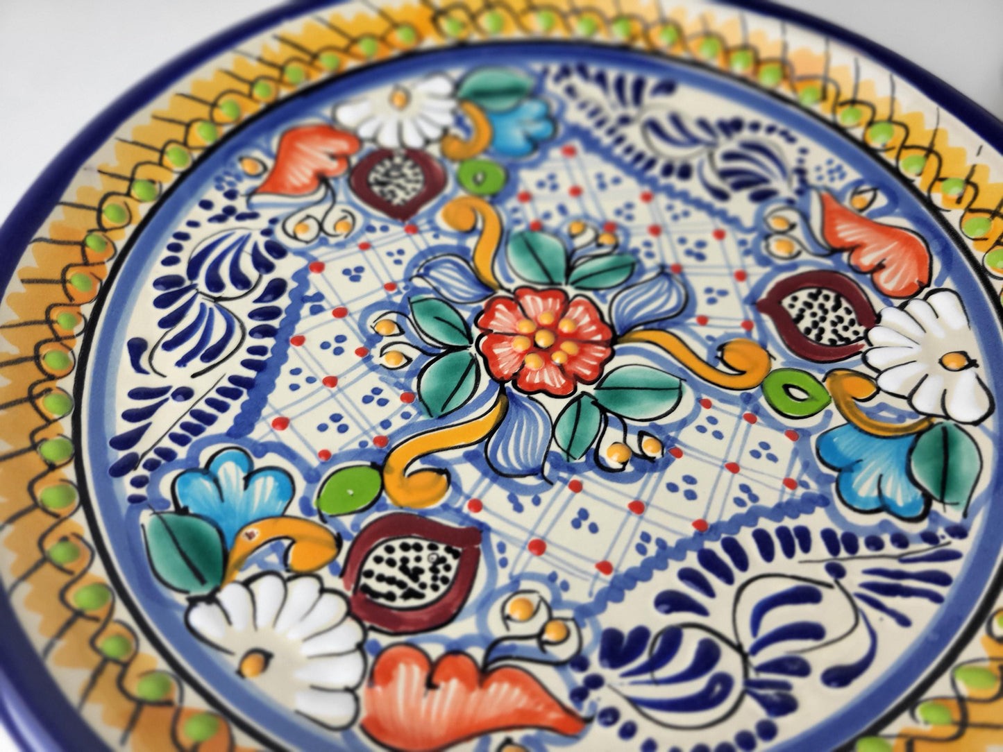 Mexikanische Talavera Keramik Teller | Handbemalter Dekoteller aus Puebla