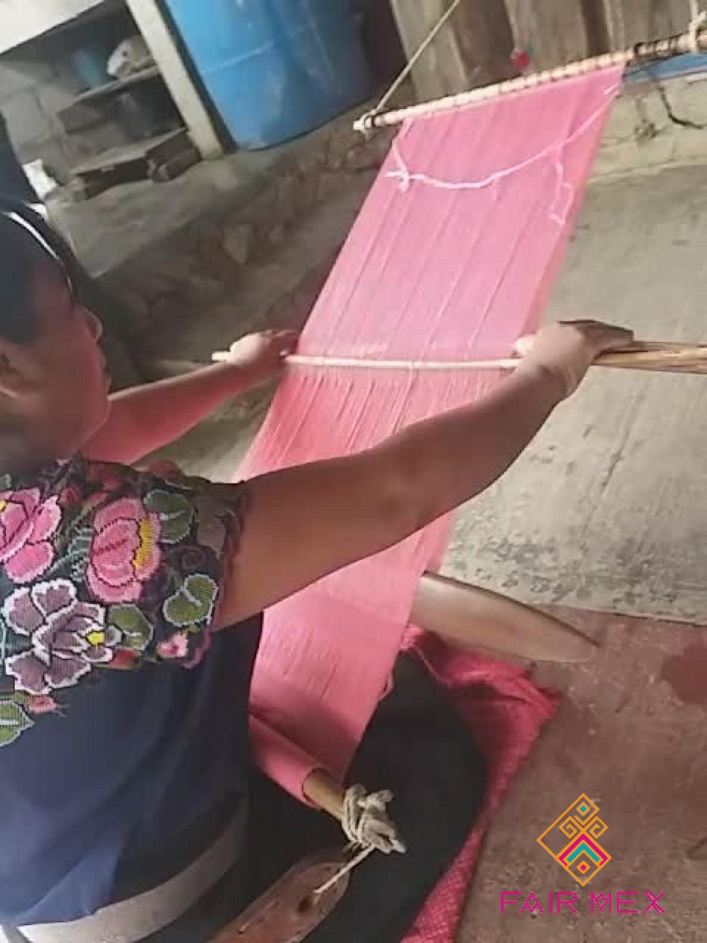 Mexikanischer Tischläufer, handgewebt und bestickt, Chiapas Stil, Wandbehang