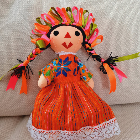 handmade Mexican doll, handmade traditional doll