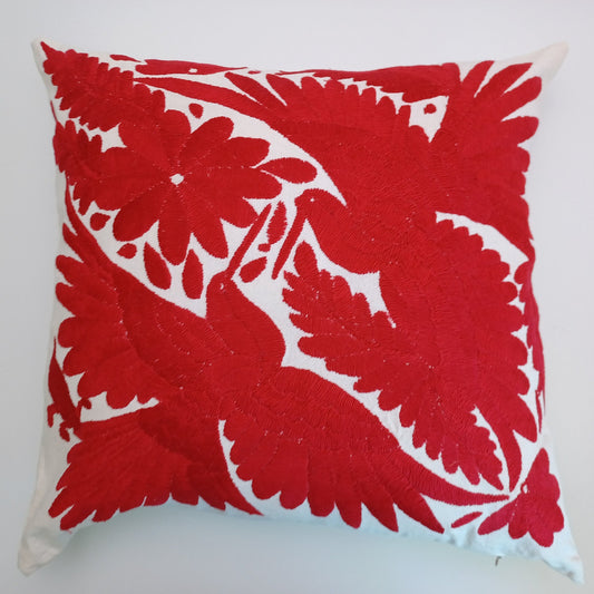 Mexican hand embroidered traditional cushion cover / Otomi cushion cover / Tenango style