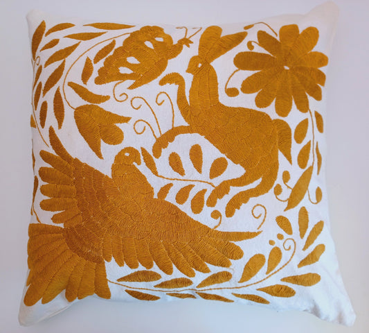 Otomi pillow cover, Mexican pillow cover, hand embroidered pillow