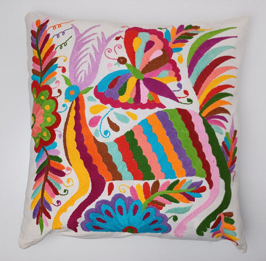 Otomi Kissenbezug, Made in Mexico, hangbestickter mexikanischer Kissenbezug