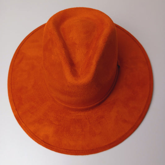 Fedora hat, handmade hat from Mexico, boho hat, orange hat