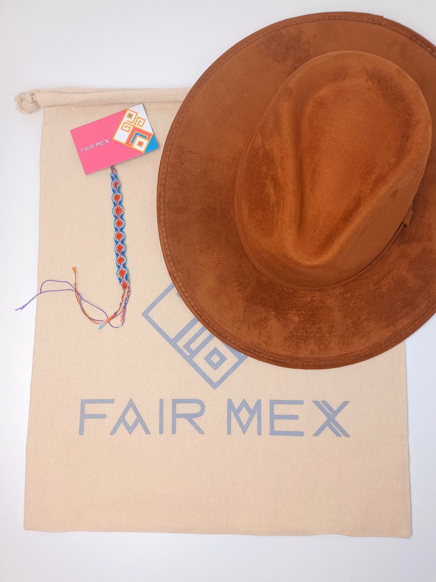 Chapeau Fedora, chapeau fait main du Mexique, chapeau Boho, chapeau en daim beige