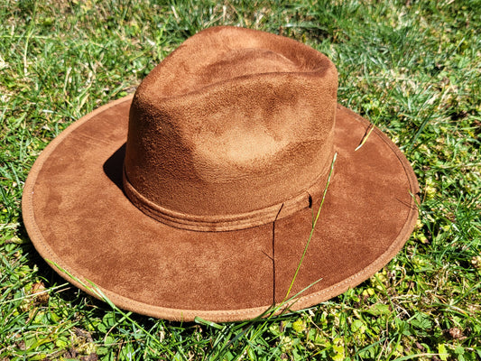 Chapeau Fedora, chapeau fait main du Mexique, chapeau bohème, chapeau ocre