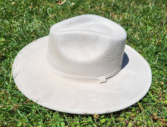 Chapeau Fedora, chapeau fait main du Mexique, chapeau Boho, chapeau en daim beige