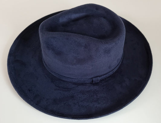 Fedora Hut mit gebogener Krempe, blauer Boho Hut, Damen Hut, Herren Hut