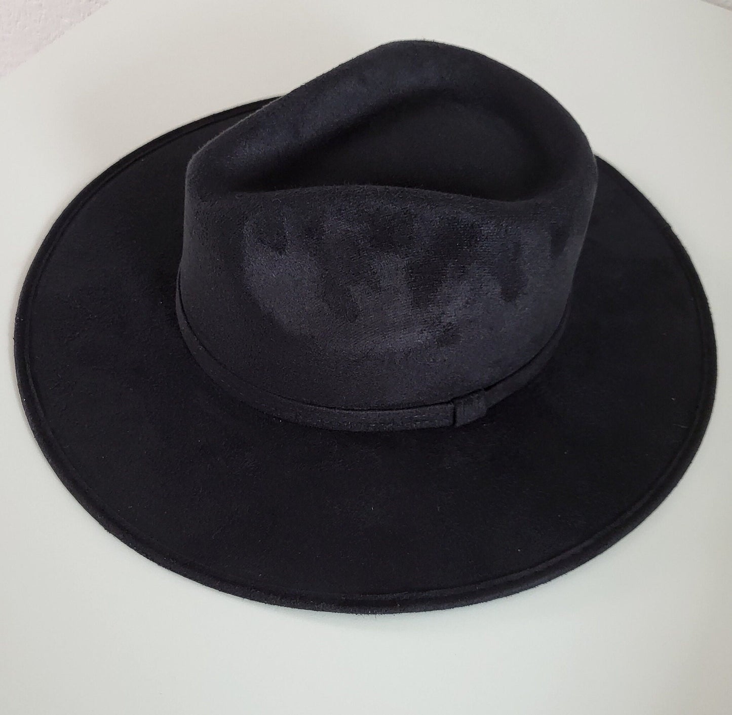 Fedora hat with wide brim, boho hat, women's hat, men's hat, vintage hat, black hat