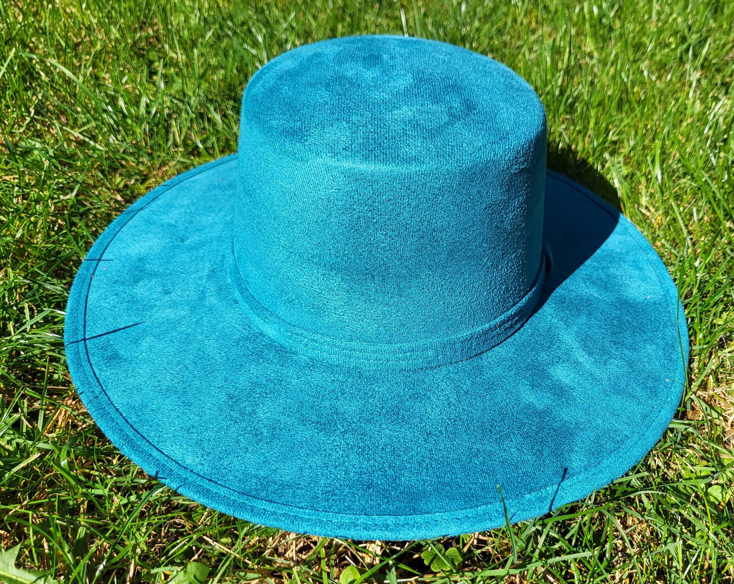 Chapeau canotier à large bord, chapeau bohème, chapeau femme, chapeau homme, chapeau bleu