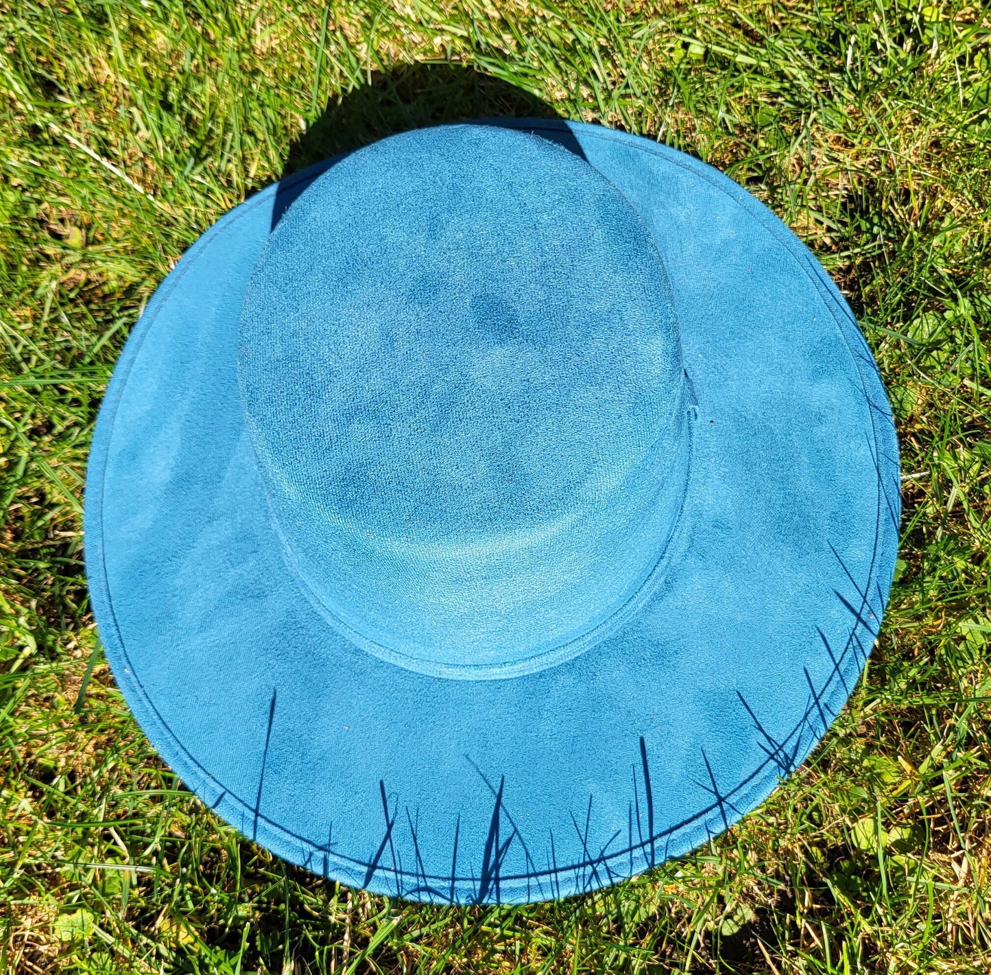 Chapeau canotier à large bord, chapeau bohème, chapeau femme, chapeau homme, chapeau bleu