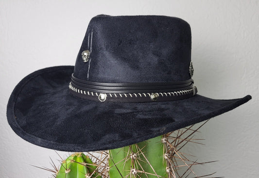 handmade cowboy hat, rocker hat, boho hat, cowboy hat