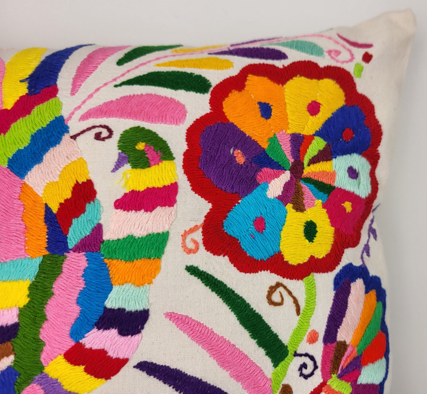 hand-embroidered Mexican cushion cover from fair trade