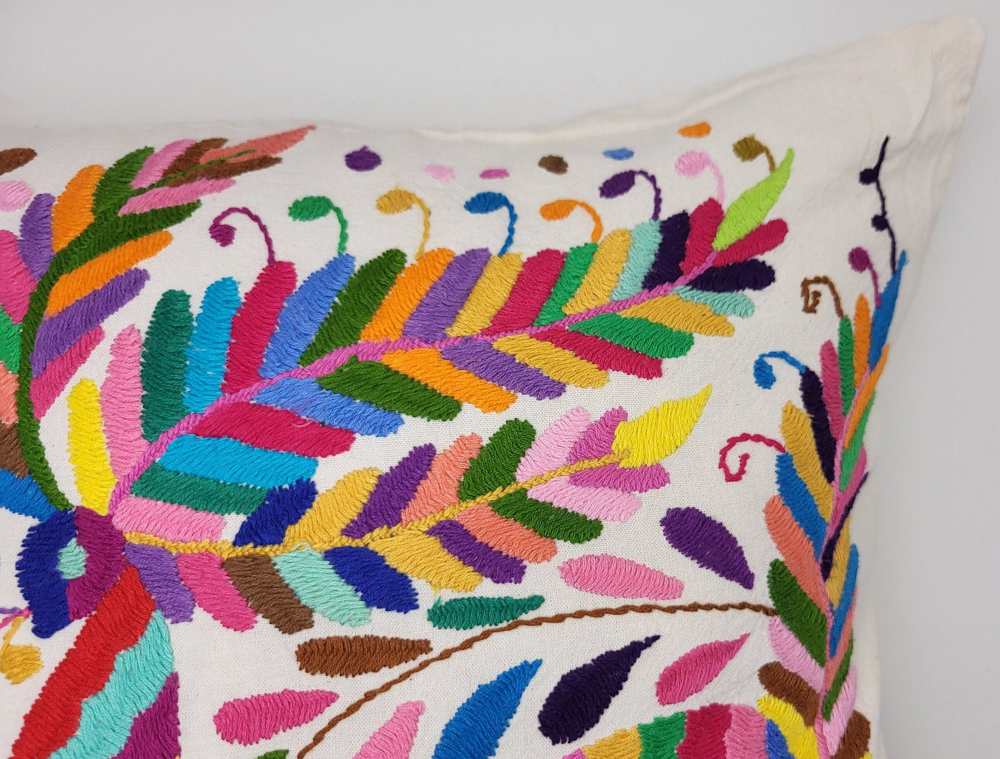 hand embroidered Mexican cushion cover, fair trade cushion