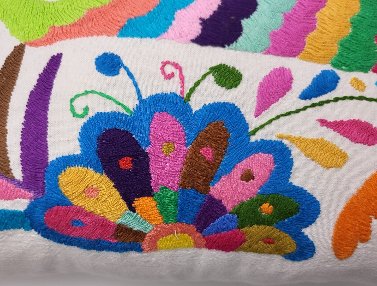 hand embroidered Mexican cushion cover, fair trade cushion