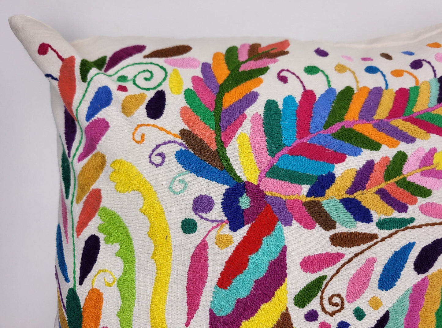 hand embroidered Mexican cushion cover, fair trade cushion