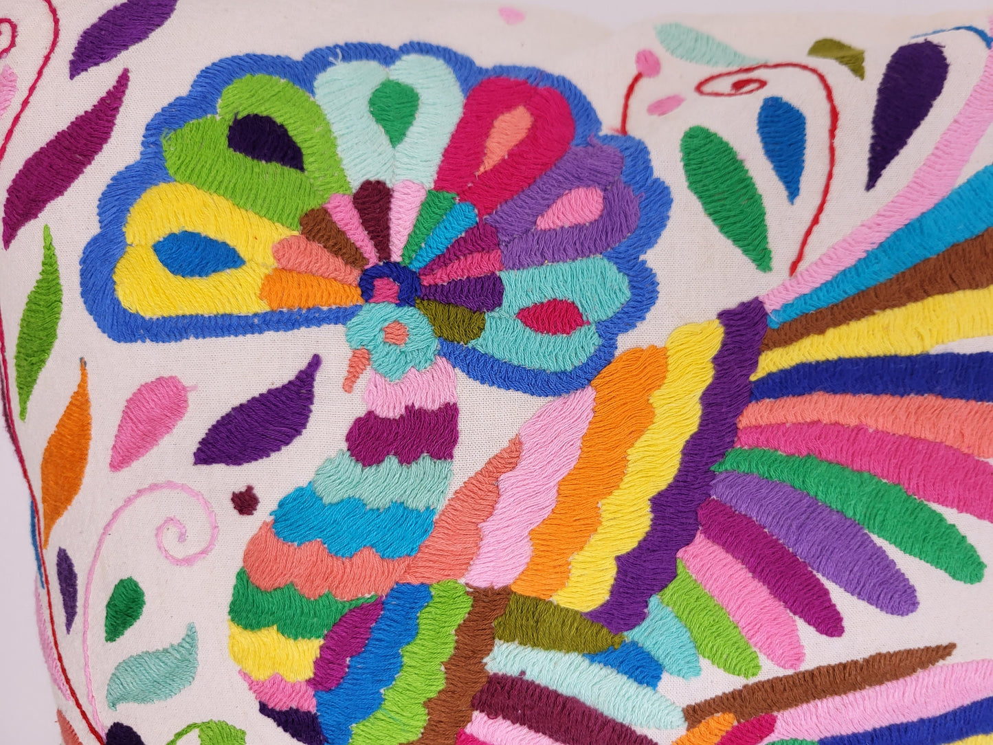 Otomi Kissenbezug, Made in Mexico, hangbestickter mexikanischer Kissenbezug