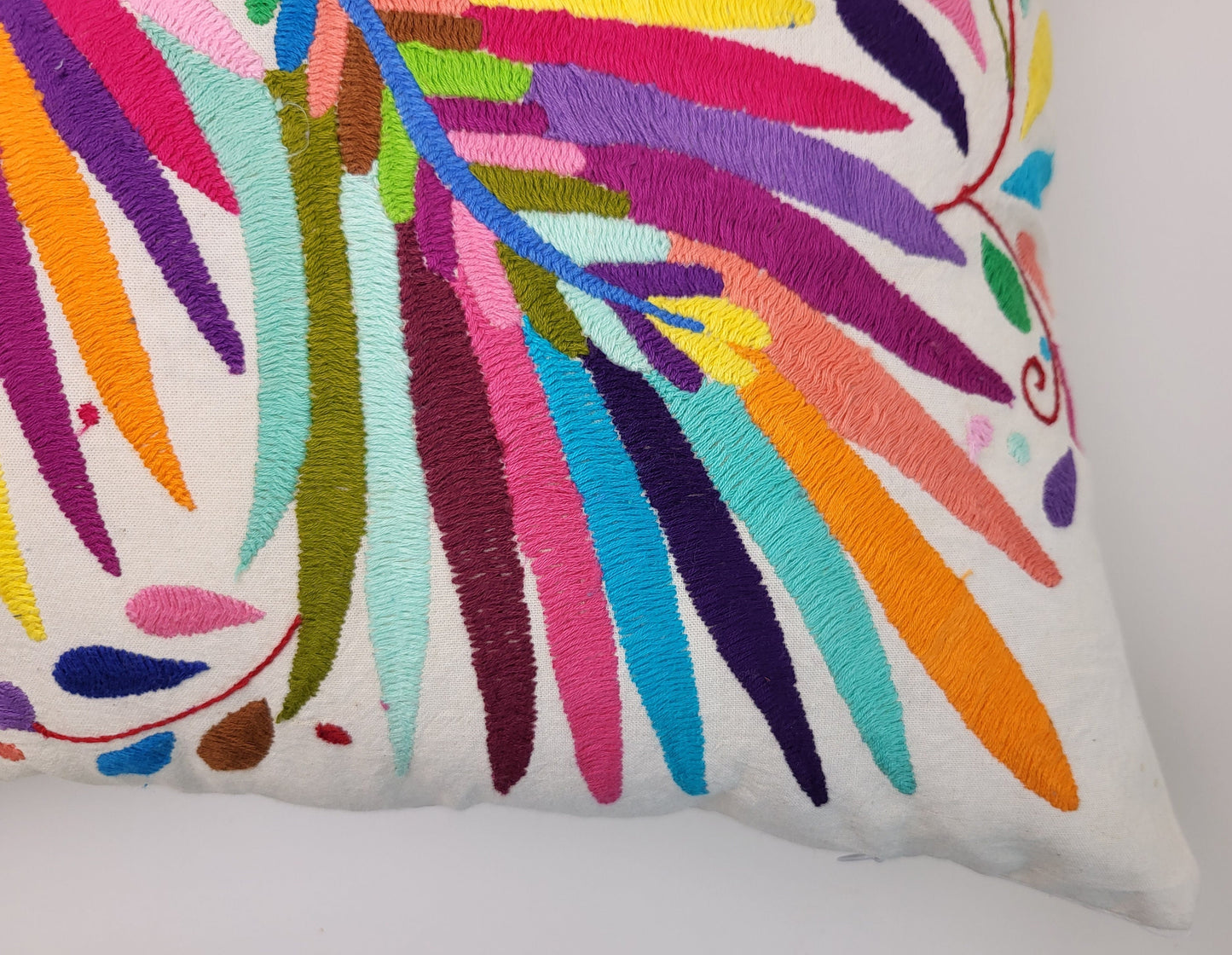 Otomi pillowcase, Made in Mexico, hand embroidered Mexican pillowcase