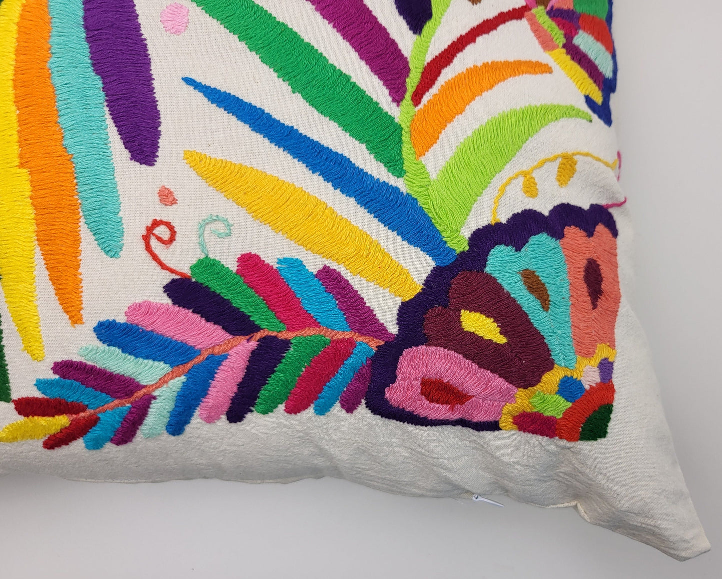 hand-embroidered Mexican cushion cover from fair trade