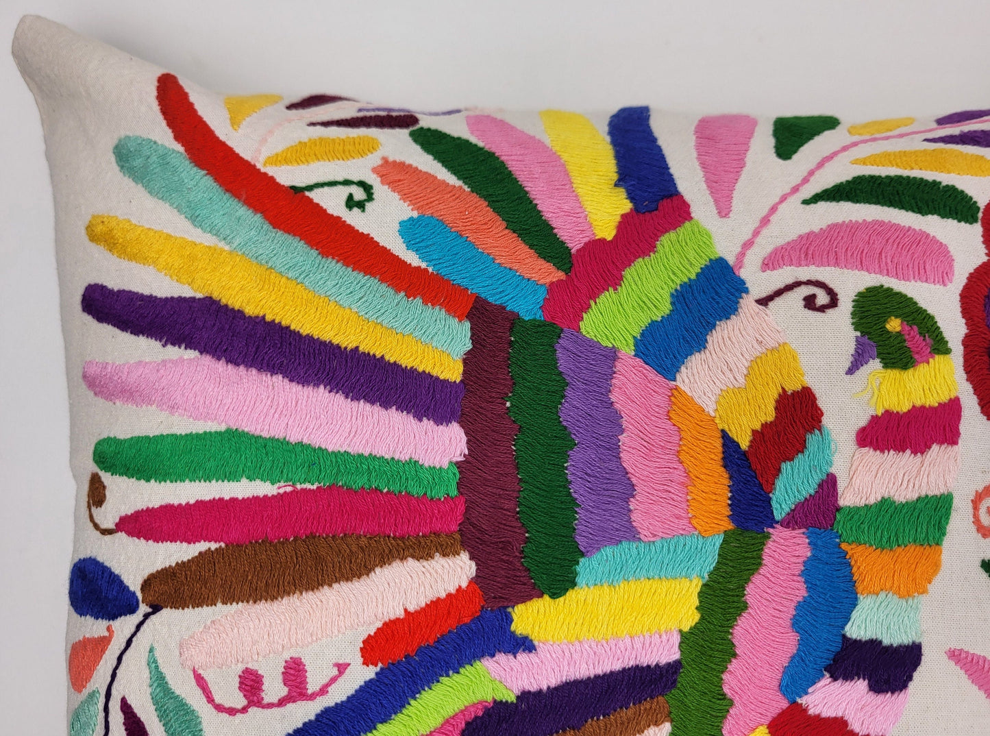 hand-embroidered Mexican cushion cover from fair trade