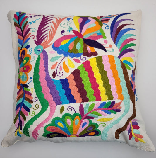 hand-embroidered Mexican cushion cover from fair trade