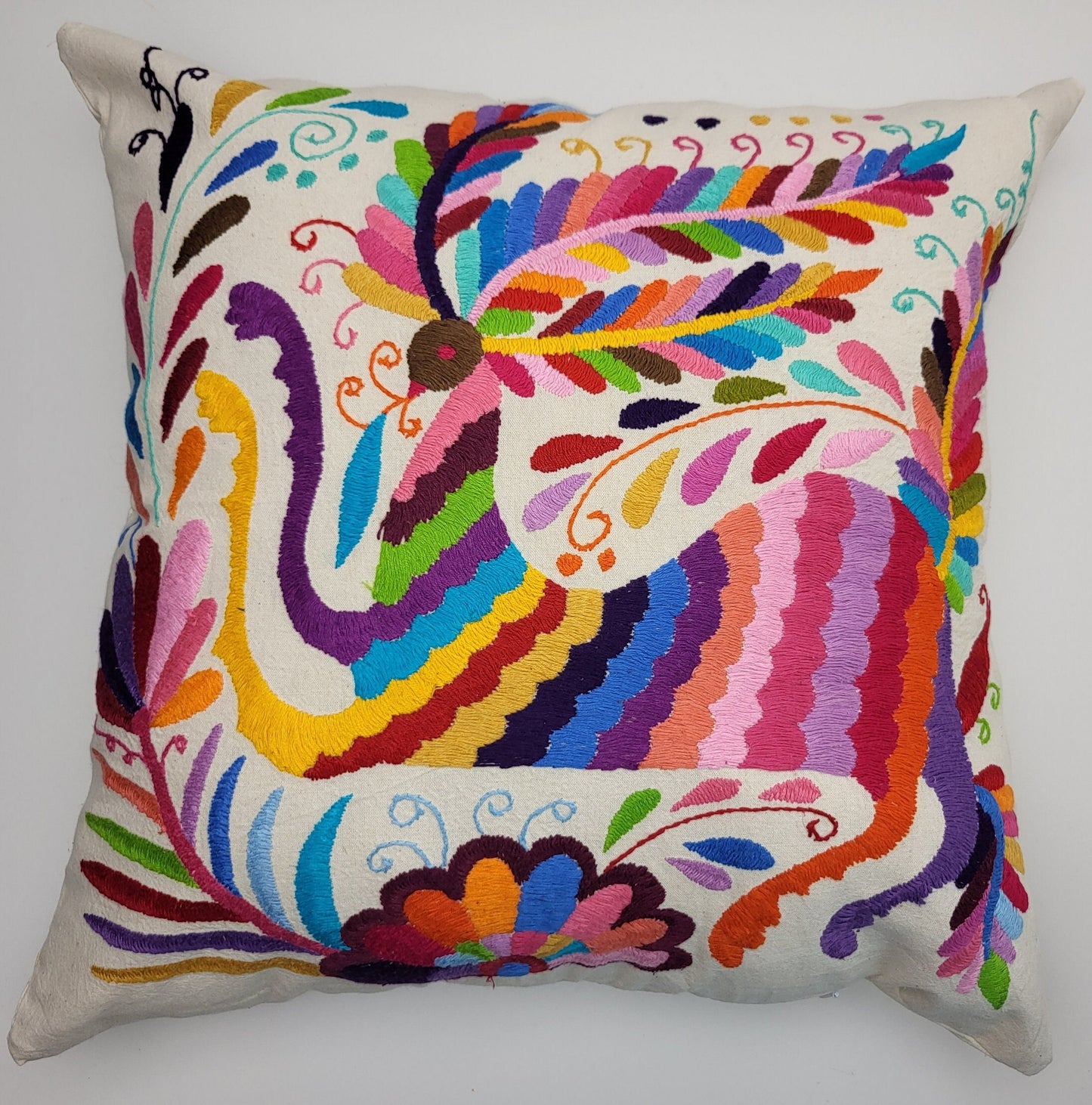 hand embroidered Mexican cushion cover, fair trade cushion