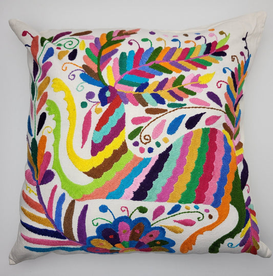 hand embroidered Mexican cushion cover, fair trade cushion