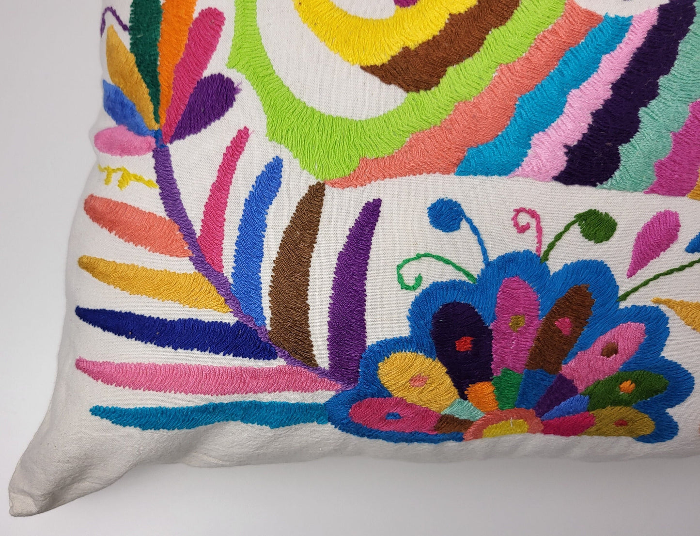 hand embroidered Mexican cushion cover, fair trade cushion