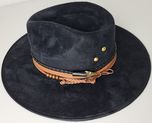 Chapeau Fedora avec décoration de chapeau, chapeau fait main du Mexique, chapeau à plumes, chapeau bohème