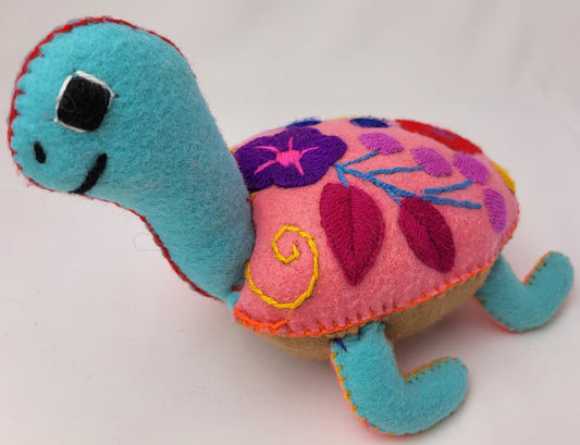 handmade stuffed toy turtle, stuffed toy from Mexico