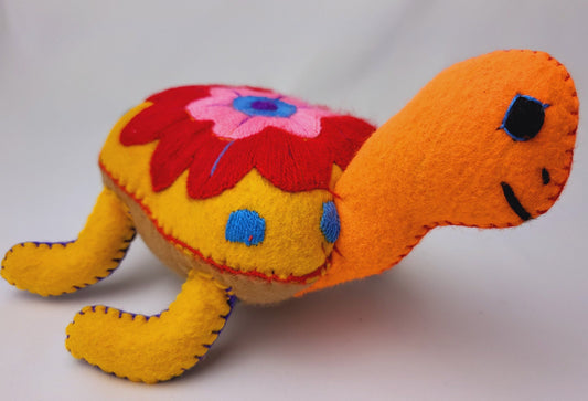 handmade stuffed toy turtle, stuffed toy from Mexico