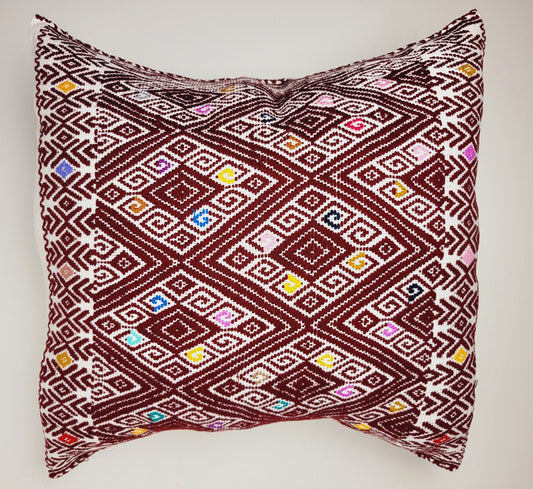 Mexican Mayan pillow, handwoven pillow