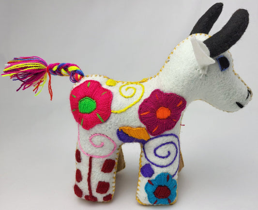 handmade stuffed toy bull, stuffed toy from Mexico