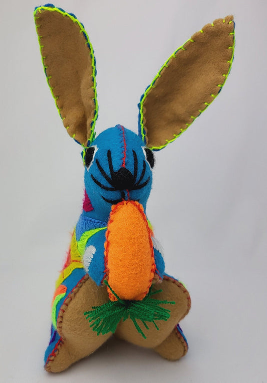 handmade stuffed toy rabbit, stuffed toy from Mexico