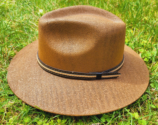 Fedora Hut mit gebogener Krempe, handgemachter mexikanischer Hut für Frau und Mann