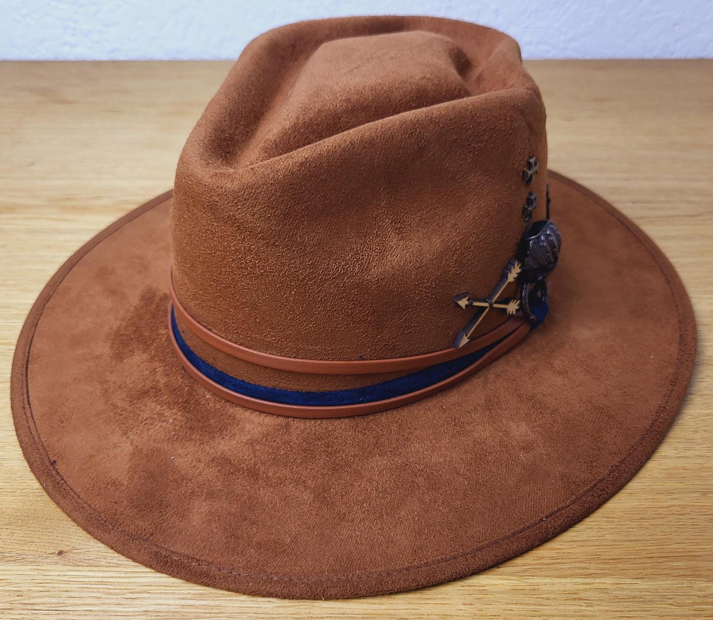 Fedora Hut mit Hutschmuck, handgemachter Hut aus Mexiko,  Hut mit Federn, Boho Hut