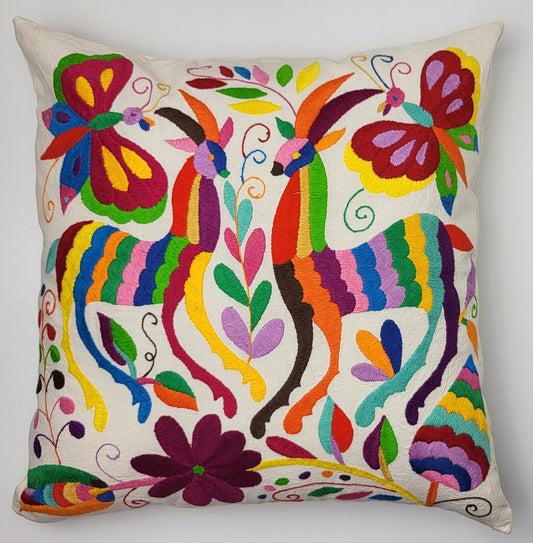 Mexican hand embroidered pillow cover, Otomi pillow cover, Mexico pillow, Mexican pillow cover