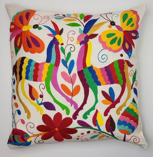 Mexican hand embroidered pillow cover, Otomi pillow cover, Mexico pillow, Mexican pillow cover