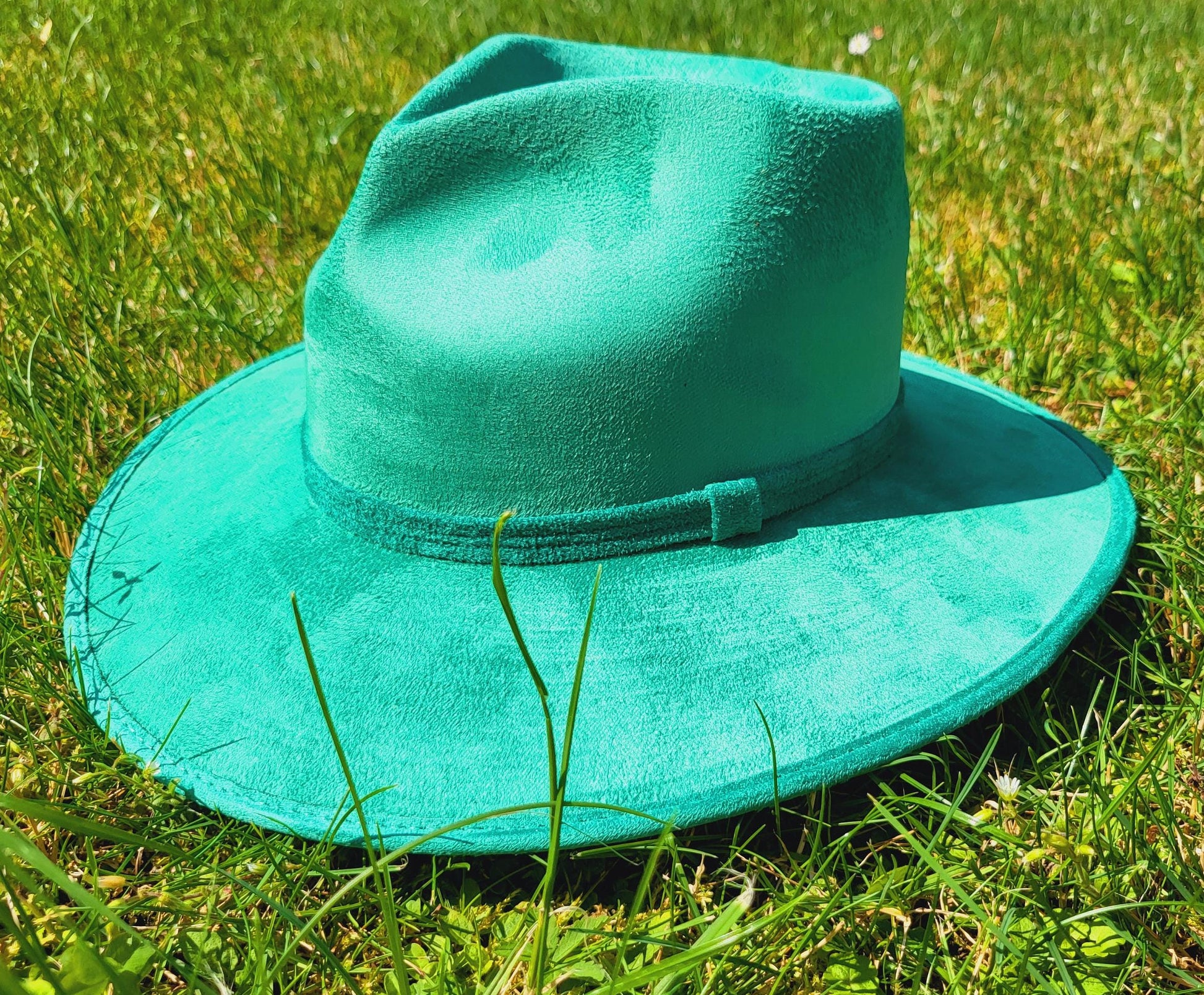 Fedora-Hut aus Mexiko – Mintgrün, gebogene Krempe