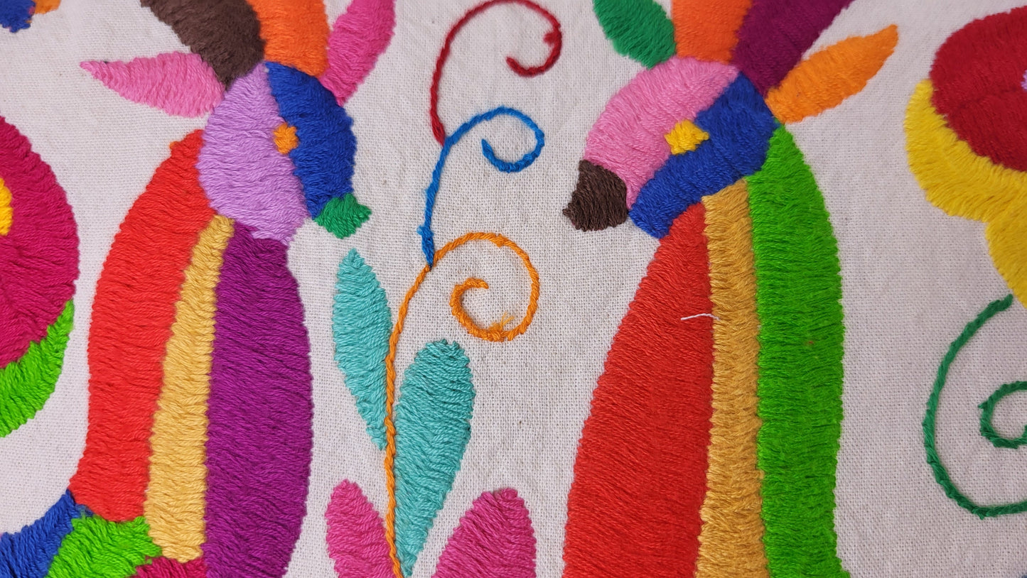 Mexikanischer handbestickter Kissenbezug, Otomi Kissenbezug, Mexiko Kissen, mexikanische Kissenhülle