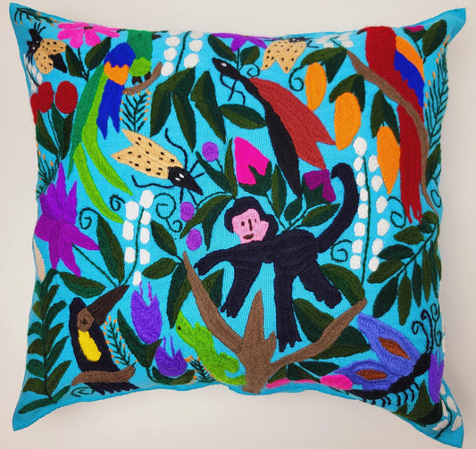 mexican beach pillow, handmade mexican pillow, colourfulle pillow case