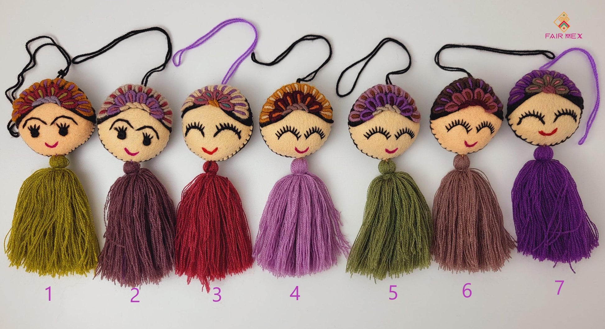 bunte Filzanhänger aus Mexiko, bunte Deko als Geschenk oder Deko für dein Zuhause von Fairmex
