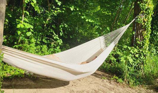 Handgeknüpfte Hängematte aus Mexiko, Hängematte aus Baumwolle für zwei Personen 4,30 m