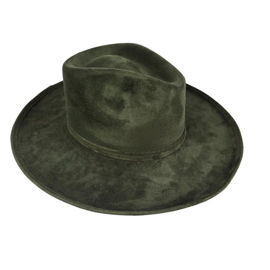 Grüner Fedora Hut mit gebogener Krempe, grüner Hut, Damen Hut, Herren Hut