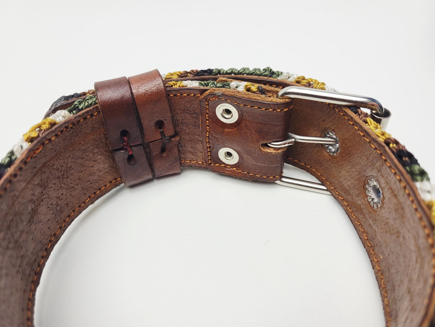 M- Hundehalsband, handgewebtes Hundehalsband,  breites Hundehalsband Leder