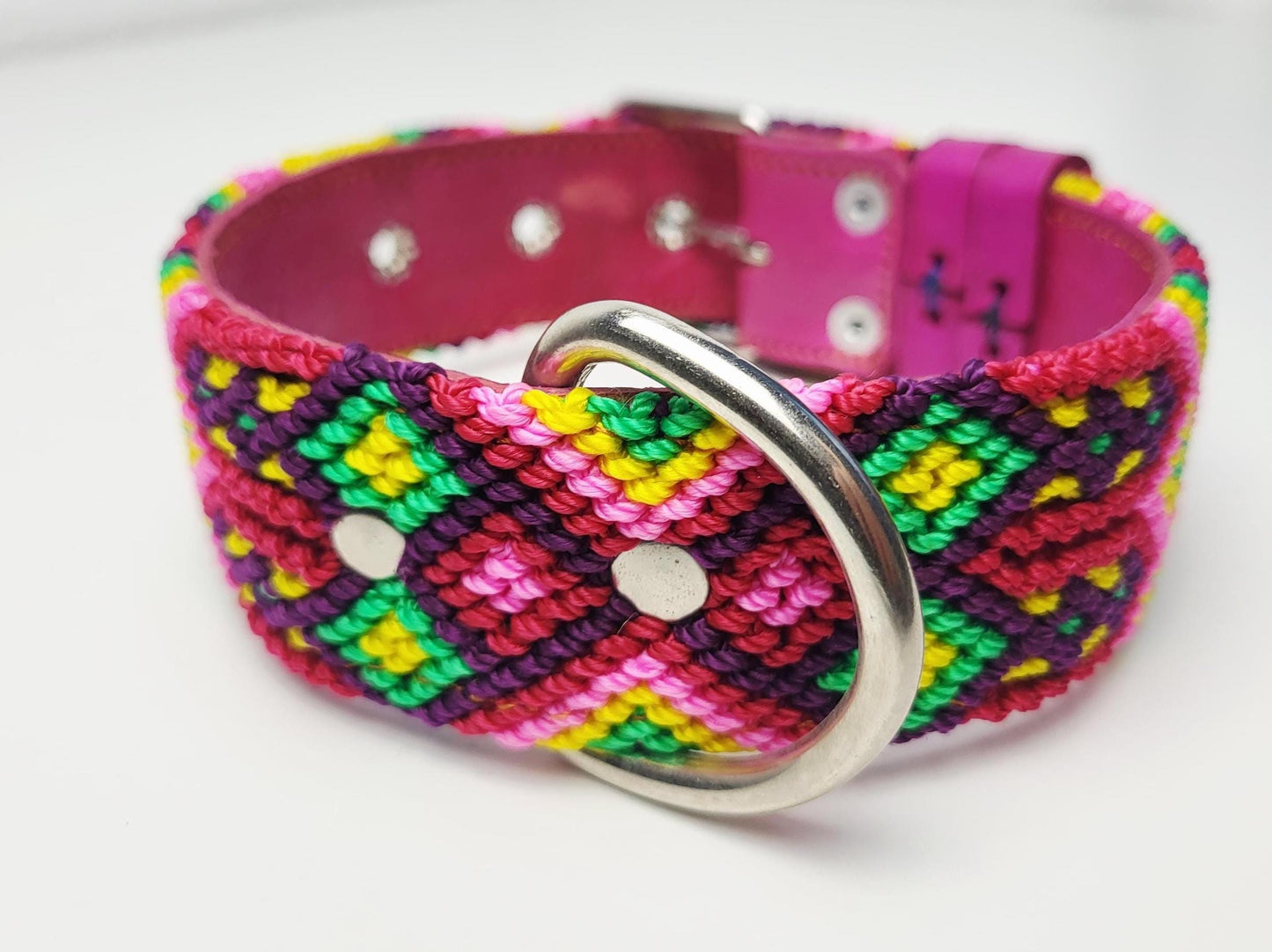 M- Hundehalsband, handgewebtes Hundehalsband,  breites Hundehalsband Leder