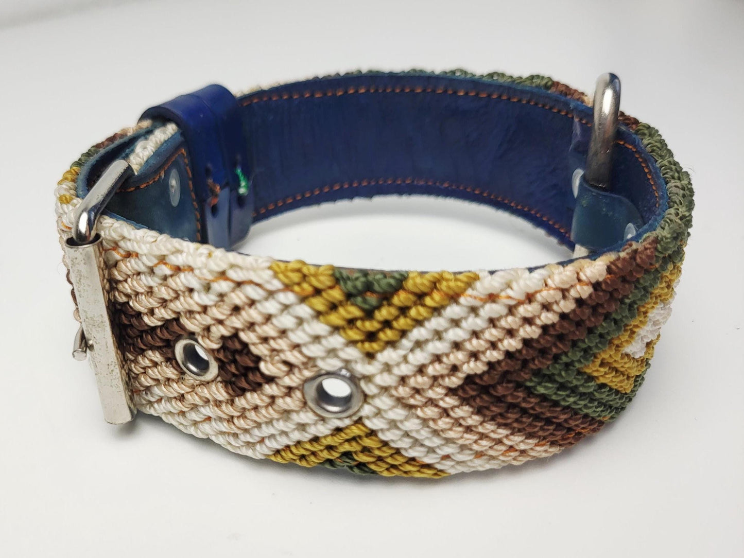 M- Hundehalsband, handgewebtes Hundehalsband,  breites Hundehalsband Leder