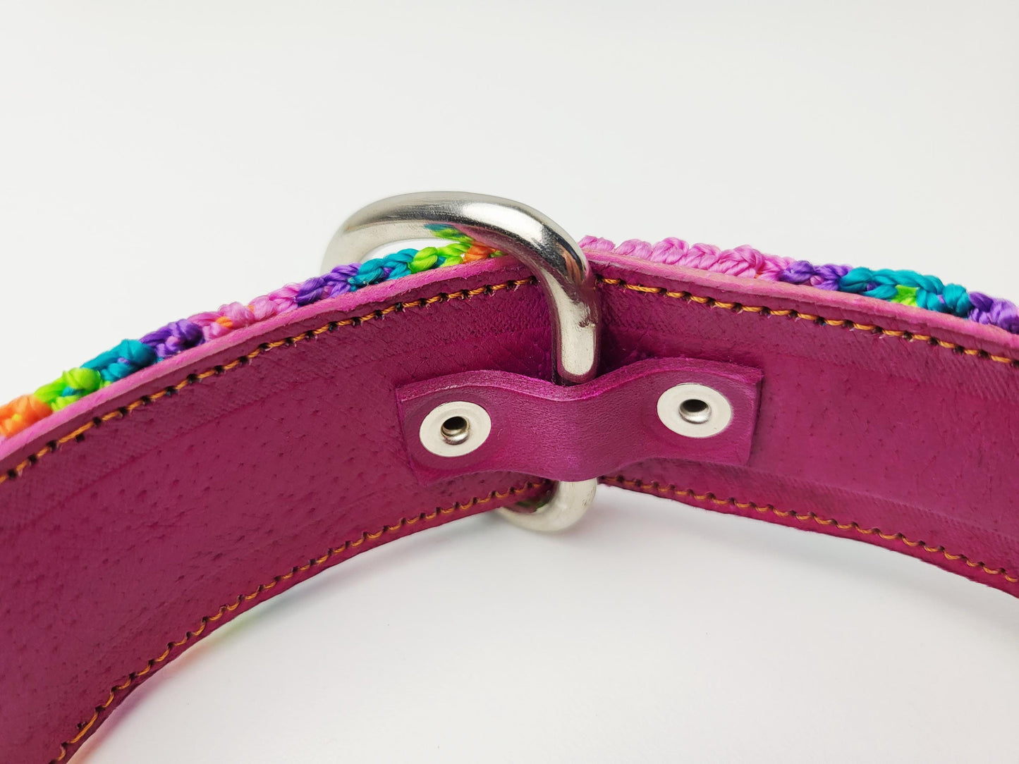 Hundehalsband Größe L, handgewebtes Hundehalsband,  breites Hundehalsband Leder