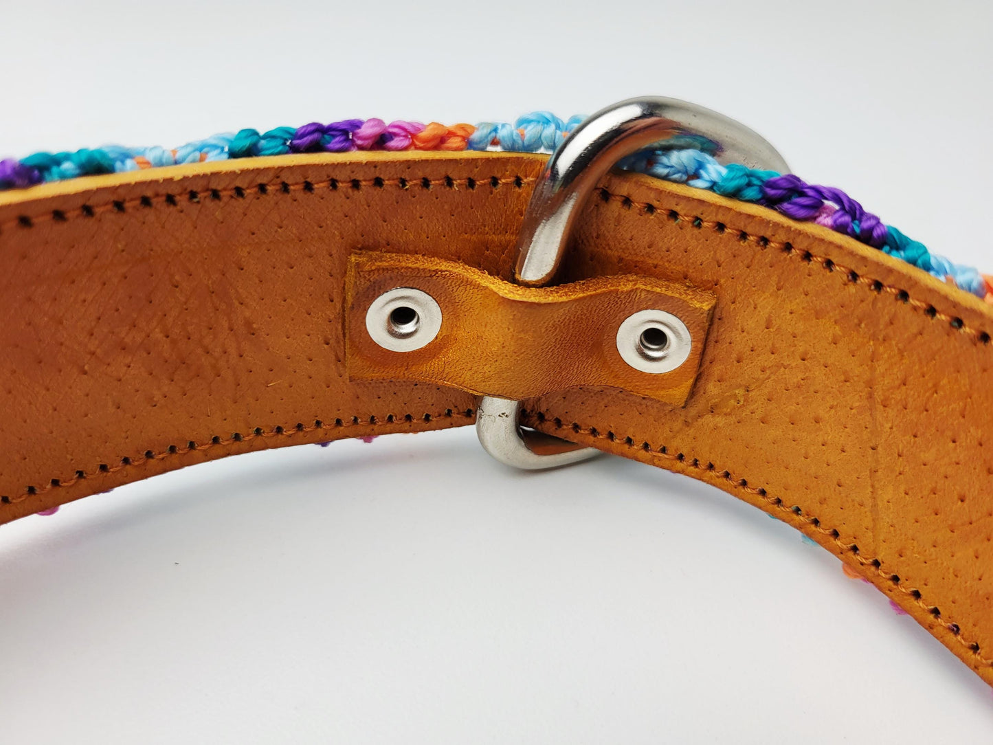 Hundehalsband Größe L, handgewebtes Hundehalsband,  breites Hundehalsband Leder